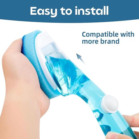 Dish Wand Sponge Refills, 6 Sponges Replacement Heads DishWand Non Scratch, Soap Control Handle Dispenser Scrubber Heavy Duty with Dishwashing Scrub Dispensing Brush Pads Cleaning Supplies （Blue） in Saudi Arabia