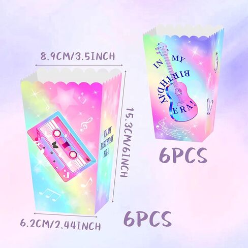 12 PCS Singer Theme Popcorn Boxes Party Party Favor Bags Singer Theme Birthday Party Supplies Gift Bags Kids Candy Treat Bag for Birthday Wedding Bridal Shower in Saudi Arabia