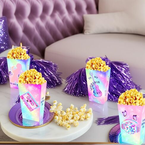 12 PCS Singer Theme Popcorn Boxes Party Party Favor Bags Singer Theme Birthday Party Supplies Gift Bags Kids Candy Treat Bag for Birthday Wedding Bridal Shower in Saudi Arabia
