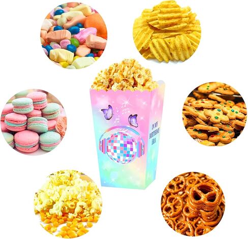 12 PCS Singer Theme Popcorn Boxes Party Party Favor Bags Singer Theme Birthday Party Supplies Gift Bags Kids Candy Treat Bag for Birthday Wedding Bridal Shower in Saudi Arabia