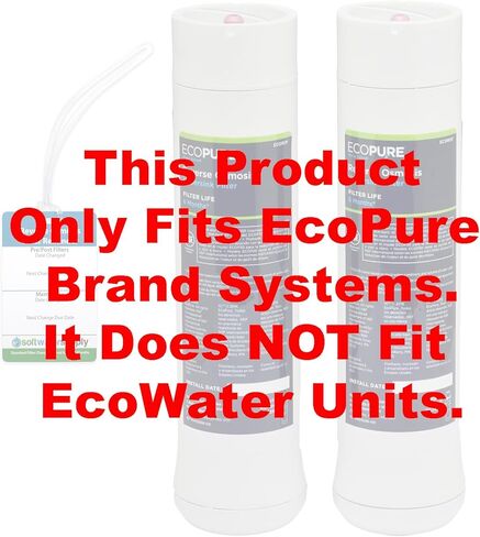 EcoPure Reverse Osmosis Filter Pair - Includes Pre/Post Filter Set (ECOROF) - Includes Service Reminder Tag - NSF Certified Authentic OEM Parts for ECOP30 RO Unit in Kuwait