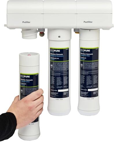 EcoPure Reverse Osmosis Filter Pair - Includes Pre/Post Filter Set (ECOROF) - Includes Service Reminder Tag - NSF Certified Authentic OEM Parts for ECOP30 RO Unit in Kuwait