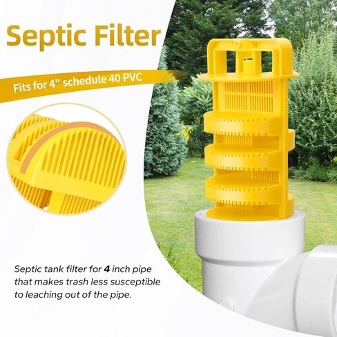 Septic Filter for 4 Inch Septic Tank Inlet, Upgrade Residential Sewer Effluent Filter Cartridge, Replacement Septic Field Pipe Septic Tank Filters Fittings (2 Pack) in Saudi Arabia