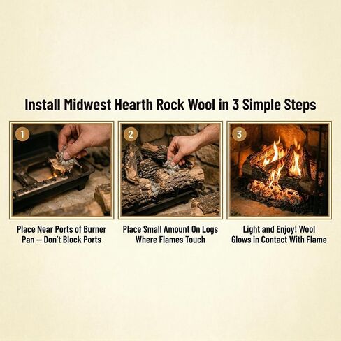 Midwest Hearth Rock Wool for Gas Log - 6 oz. Bag in Saudi Arabia