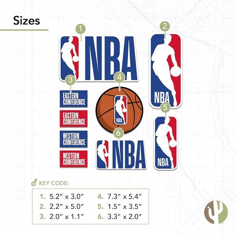 Desert Cactus NBA League Main Logo Sticker Officially Licensed Vinyl Decal Official Laptop Water Bottle Car Scrapbook Sheet (Type 2-1) in Saudi Arabia