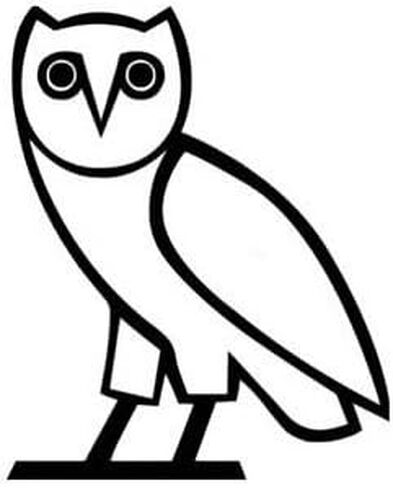 Owl Standing Fan Art Sketch 5.5" Tall Wild Animal Bird Custom Die Cut Decal - Black Color in Saudi Arabia