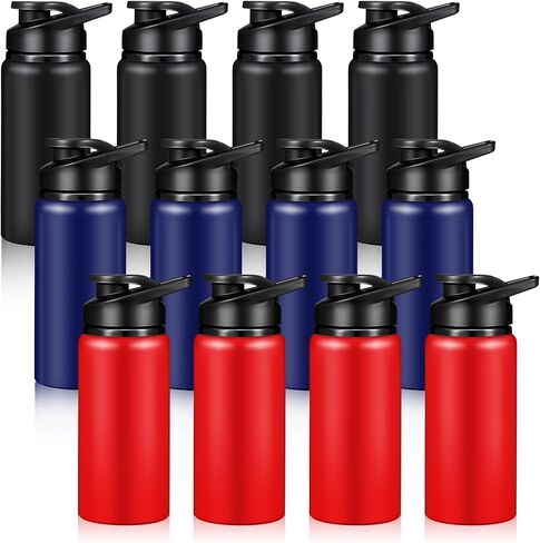 CHENGU 12 Pieces 24 oz Aluminum Water Bottles Set Metal Sports Bike Water Bottle Reusable Travel Bottles with Lid for Gym Sports Camping Hiking Fishing in Saudi Arabia