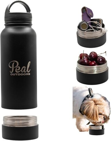 Generic Stainless Steel Water Bottle with Storage Compartment, 32oz, BPA Free for Hiking and Sports, Black in Saudi Arabia