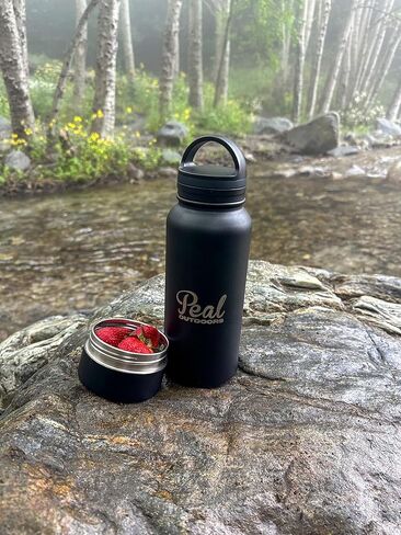 Generic Stainless Steel Water Bottle with Storage Compartment, 32oz, BPA Free for Hiking and Sports, Black in Saudi Arabia