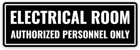 1PC Electrical Room Sign, 9 x 3 Inches - Brushed Silver Aluminum - Strong Self-Adhesive - Electric Mechanical Storage Utility Room Signage For Door in Saudi Arabia