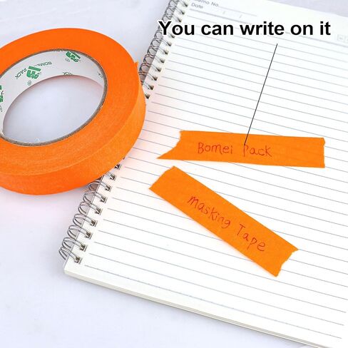 BOMEI PACK 6 Pack Orange Painters Tape, 0.94" x 30yds, Premium Painting Masking Tape, Clean Release Paper Tape for Home and Office in Kuwait