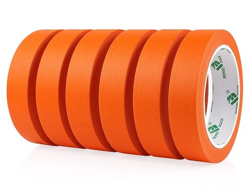 BOMEI PACK 6 Pack Orange Painters Tape, 0.94" x 30yds, Premium Painting Masking Tape, Clean Release Paper Tape for Home and Office in Kuwait