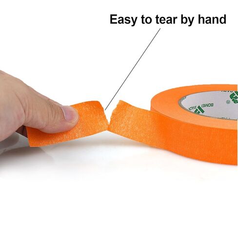 BOMEI PACK 6 Pack Orange Painters Tape, 0.94" x 30yds, Premium Painting Masking Tape, Clean Release Paper Tape for Home and Office in Kuwait