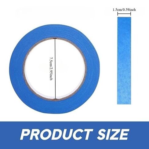 Blue Painters Tape, 0.59 Inch x 2Yards x 3 Rolls Masking Tape, Wall Paint Tape, Painting, DIY Art Supplies, Cutting, Decorating, Edge Treatment Multi Surface Paint Tape in Saudi Arabia