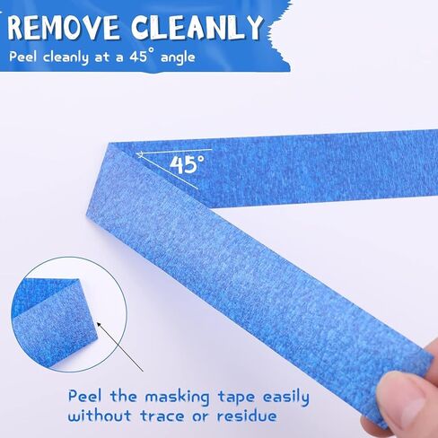 Blue Painters Tape, 0.59 Inch x 2Yards x 3 Rolls Masking Tape, Wall Paint Tape, Painting, DIY Art Supplies, Cutting, Decorating, Edge Treatment Multi Surface Paint Tape in Saudi Arabia