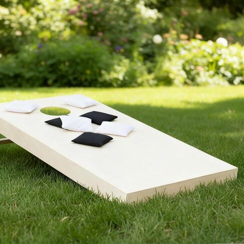 Soulchen Wedding Cornhole Set - 4 x 2 ft Solid Wood Cornhole Game Boards Set of 8 Regulation Size Bean Bag Portable Carrying Case Indoor Outdoor Toss Game for Adults Wedding Party Yard in Saudi Arabia