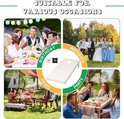 Soulchen Wedding Cornhole Set - 4 x 2 ft Solid Wood Cornhole Game Boards Set of 8 Regulation Size Bean Bag Portable Carrying Case Indoor Outdoor Toss Game for Adults Wedding Party Yard in Saudi Arabia