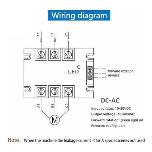 Three Phase Solid State Relay Forward and Reverse Control DC Motor Stater 10A 25A 40A 60A 80A 10-30VDC 40-480VAC DA(80A) in Saudi Arabia