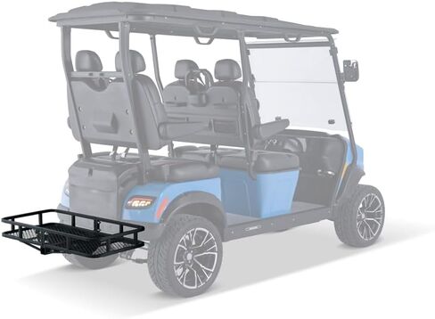 Universal Rear Cargo Carrier – Heavy-Duty Golf Cart Hitch Mount Rack, 2" Receiver – Black Steel Utility Basket by Dr. Gooliu in Saudi Arabia