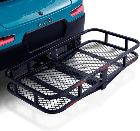 Universal Rear Cargo Carrier – Heavy-Duty Golf Cart Hitch Mount Rack, 2" Receiver – Black Steel Utility Basket by Dr. Gooliu in Saudi Arabia