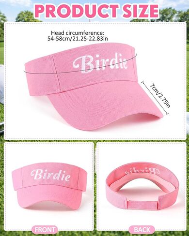 3 Pcs Women Girl Golf Hat Birdie Golf Visor Moisture Wicking Sun Visors Hats for Tennis Running Outdoor Sports, Pink and White in Saudi Arabia