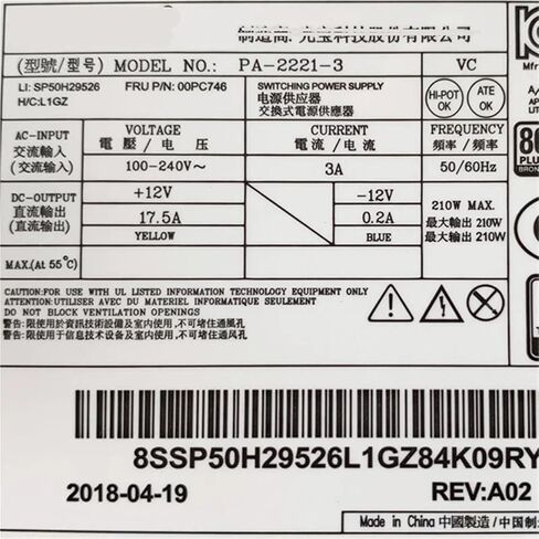 محول PSU لـ PA-2221-3 PCG010 FSP210-20TGBAB HK280-72PP PCG010 Q170TFX مزود الطاقة in Saudi Arabia