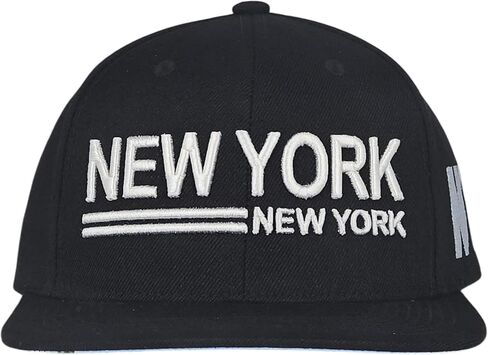 قبعة Snapback مطرزة ثلاثية الأبعاد في نيويورك باللون الأسود، معلم مدينة نيويورك الأيقوني + تصميم أفق تحت الحافة، تمثال الحرية في أيقونة نيويورك على الجانب، مزيج من الصوف الأكريليك، قابل للتعديل للرجال والنساء in Kuwait