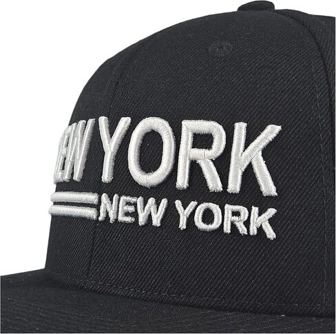 قبعة Snapback مطرزة ثلاثية الأبعاد في نيويورك باللون الأسود، معلم مدينة نيويورك الأيقوني + تصميم أفق تحت الحافة، تمثال الحرية في أيقونة نيويورك على الجانب، مزيج من الصوف الأكريليك، قابل للتعديل للرجال والنساء in Kuwait