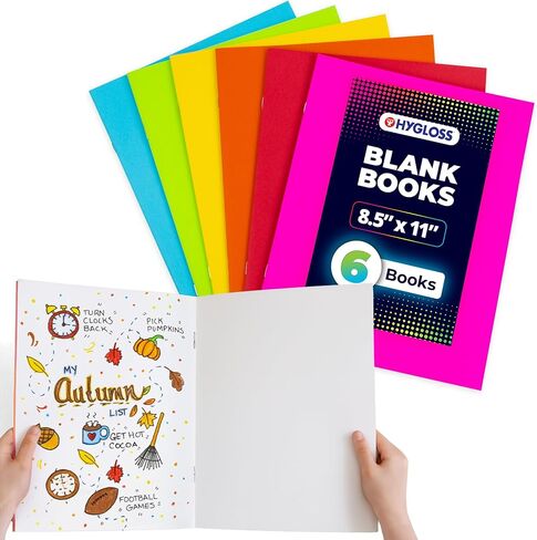 كتب Hygloss فارغة - 20 حزمة - 8.5 بوصة × 11 بوصة A4 كتب فارغة ذات غلاف ورقي أسود للأطفال لكتابة القصص، رسومات الشعار المبتكرة، الفنون والحرف اليدوية - دفتر رسم عادي، مجلة غير مبطنة، دفتر ملاحظات بدون خطوط in Saudi Arabia