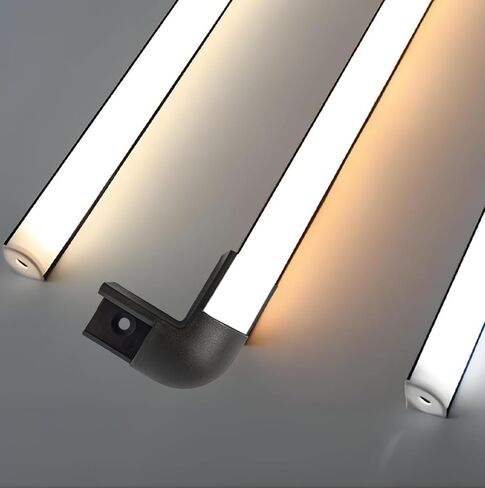8 قطع 16 × 16 مم على شكل حرف V قناة شريط LED موصل أسود 270 درجة، حل وصلة دوارة بزاوية إيجابية مع مجموعة تثبيت، مجموعة زاوية خارجية مكونة من 45 غطاء منحني مع براغي ومرساة in Saudi Arabia