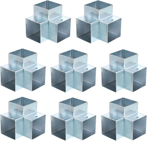 uxcell 3-Way Gazebo Brackets Kit، الزاوية اليمنى قوس الزاوية النجارة DIY Post Base Kit for 2 "x 2" الخشب لكبائن سجل الفناء في الهواء الطلق (8 حزمة) in Saudi Arabia