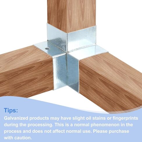 uxcell 3-Way Gazebo Brackets Kit، الزاوية اليمنى قوس الزاوية النجارة DIY Post Base Kit for 2 "x 2" الخشب لكبائن سجل الفناء في الهواء الطلق (8 حزمة) in Saudi Arabia