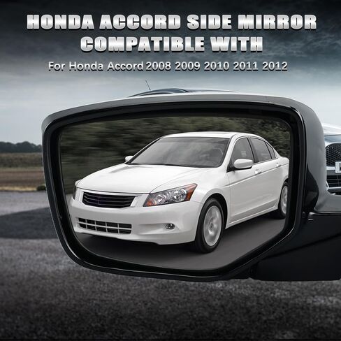 مجموعة مرآة جانبية بيضاء يمين لسيارة Honda Accord سيدان 2008 2009 2010 2011 2012 دليل ساخن قابل للطي 5 دبابيس جانب الركاب in Kuwait