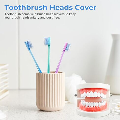 6 Pack Orthodontic Toothbrushes with Covers, Soft Bristles V-Shaped Dental Brushes for Braces, Archwires, and Daily Oral Care in Saudi Arabia