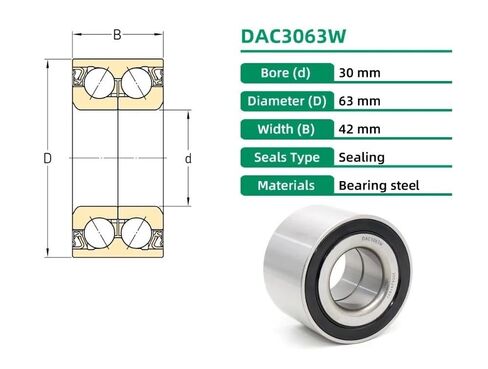 1 قطعة DAC3063W DAC30630042 محور العجلة الخلفية تحمل 30x63x42 مللي متر السيارات DAC3063W-1 9036930044 574790 DAC3063W-1CS44 in Kuwait