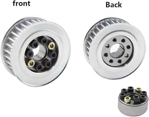 5M-45T/46T/48Teeth Timing Pulley Keyless Bushing Bore 5/6/6.35mm 5M Synchronous Wheel for Belt Width 10/15/20/25mm(Bore 6.35mm,45T (1PCS)_16MM(for Belt 15MM)) in Saudi Arabia