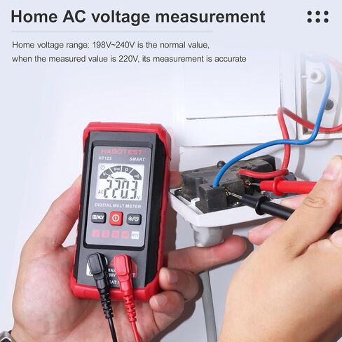 True RMS Multimeter 2000 Count HABOTEST HT123 Digital Multimeter Auto Multi-Meter 2000 Count True RMS قياس مقاومة الجهد ACDC اختبار NCV مع إضاءة خلفية LCD مصباح يدوي عقد البيانات in Saudi Arabia
