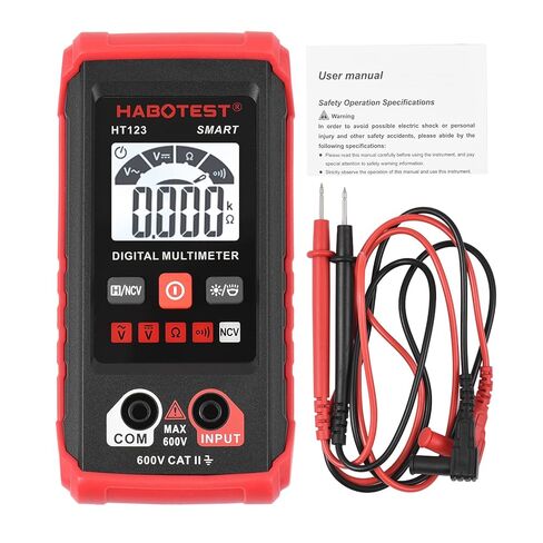 True RMS Multimeter 2000 Count HABOTEST HT123 Digital Multimeter Auto Multi-Meter 2000 Count True RMS قياس مقاومة الجهد ACDC اختبار NCV مع إضاءة خلفية LCD مصباح يدوي عقد البيانات in Saudi Arabia