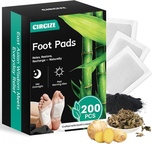 200-Count Foot Pads, Bamboo Vinegar & Ginger Foot Pads for Sleep Support, Stress & Fatigue Relief | Natural Foot Spa for Daily Wellness | Self-Care Gift for Family & Loved Ones in Saudi Arabia