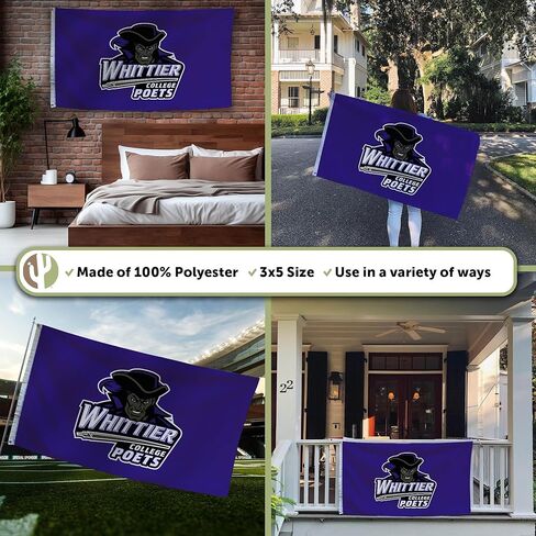 Desert Cactus Whittier College WC Flag - 3 x 5 Feet Poets Banner, Indoor/Outdoor Durable Fabric, 100% Polyester Design (Style 1) in Saudi Arabia