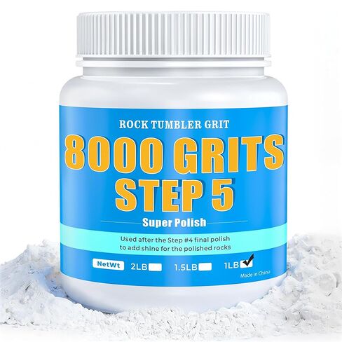 12000 Grit Rock Tumbler Polish – Aluminum Oxide Final Stage (Step 5), Ultra Fine Polishing Powder for Mirror Finish & High Gloss Shine, for Rocks, Gems & Glass, Compatible with All Rock Tumblers, 1 LB in Saudi Arabia