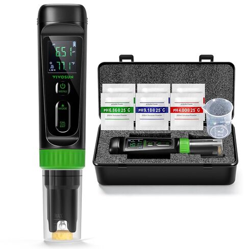 VIVOSUN Aerolab Digital pH Meter Kit ±0.01 High Accuracy, Waterproof pH Tester Pen with Replaceable Probe, LCD Display, Auto Temperature Compensation, Calibration Powder for Hydroponics, Gardening in Saudi Arabia