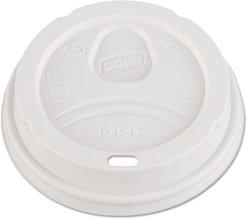 Dixie D9542 Dome Drink-Thru Lids, Fits 12-16oz Paper Hot Cups, White, 100 pack in Saudi Arabia