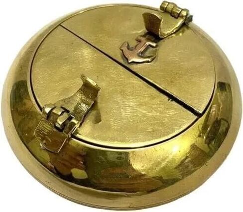 Antique Brass Ashtray for Cigarette, 5" Brass Vintage Ashtray Anchor Inlaid For Cigar, Cigarette, Smoking, Unique Table Top ashtray For Indoor And Outdoor Use, Ash Tray For Smokers in Saudi Arabia