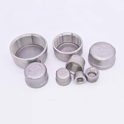 1/8" 1/4" 3/8" 1/2" 3/4" 1" 1-1/2" 2" 3" 4" NPT Female Round End Cap 201 304 316 Stainless Steel Pipe Fitting Water Gas Oil(BSPT SS316,ROUND_1") Plumbing Fittings in Saudi Arabia