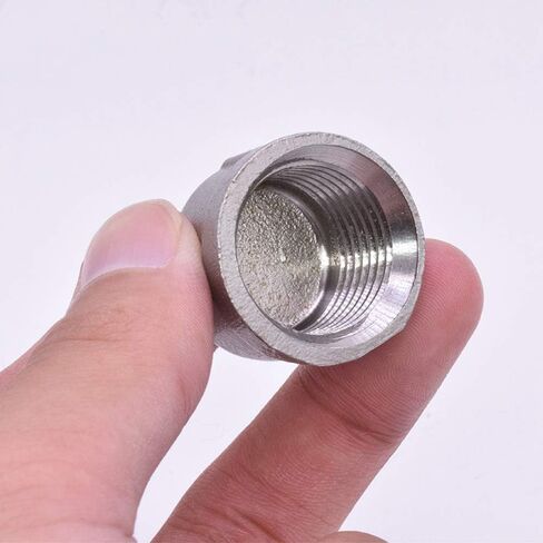 1/8" 1/4" 3/8" 1/2" 3/4" 1" 1-1/2" 2" 3" 4" NPT Female Round End Cap 201 304 316 Stainless Steel Pipe Fitting Water Gas Oil(BSPT SS316,ROUND_1") Plumbing Fittings in Saudi Arabia