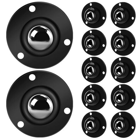 MAGICLULU 12pcs Black Mini Self Adhesive Caster Wheels Steel Ball Bearings, Stick-on Swivel Furniture Rollers for Small Appliances, Office Chairs, and DIY Projects in Saudi Arabia