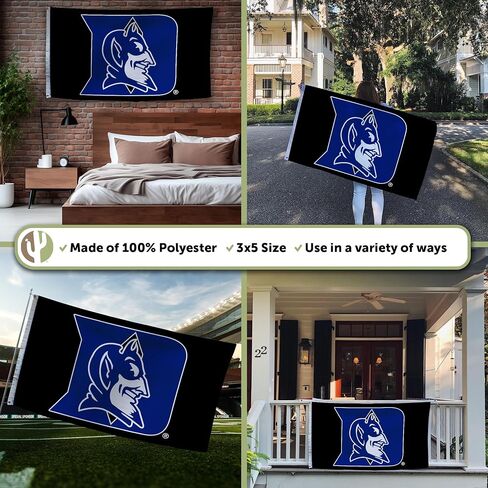 Desert Cactus Duke University Flag - 3 x 5 Feet DU Duke Blue Devils Banner, Indoor/Outdoor Durable Fabric, 100% Polyester Design(B3) in Saudi Arabia