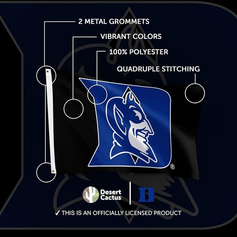 Desert Cactus Duke University Flag - 3 x 5 Feet DU Duke Blue Devils Banner, Indoor/Outdoor Durable Fabric, 100% Polyester Design(B3) in Saudi Arabia