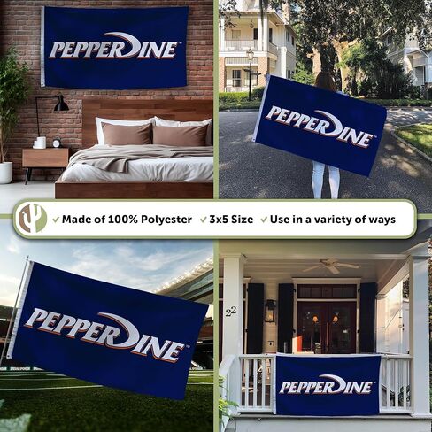 علم PU لجامعة Desert Cactus Pepperdine - لافتة مموجة بطول 3 × 5 أقدام، قماش متين للاستخدام الداخلي/الخارجي، تصميم بوليستر 100% (النمط 1) in Saudi Arabia